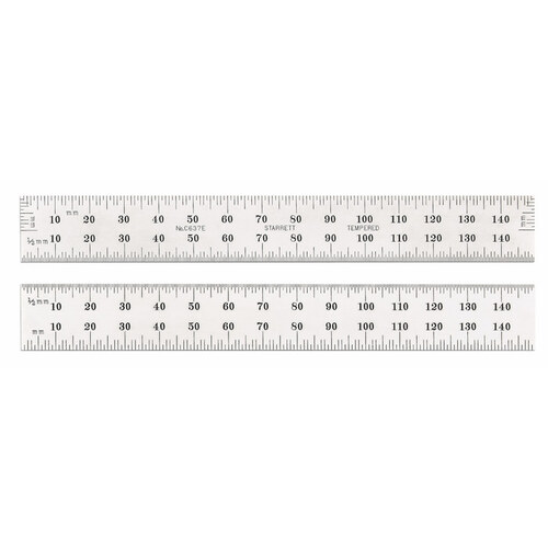 Spring-Tempered Steel Rule - 150mm Length - 19mm Wide - 1.2mm Thick