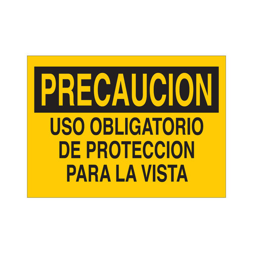 B-302 Polyester Rectangle Yellow PPE Sign - 10" Width x 7" Height - Laminated - Language Spanish