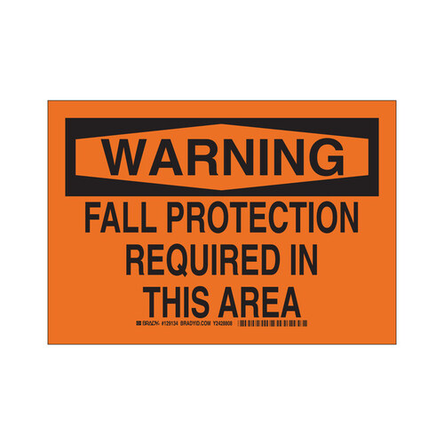 B-302 Polyester Rectangle Orange PPE Sign - 10" Width x 7" Height - Laminated