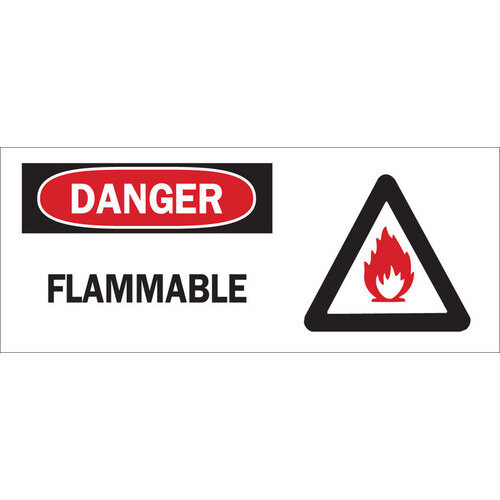 B-120 Fiberglass Reinforced Polyester Rectangle White Flammable Material Sign - 17" Width x 7" Height
