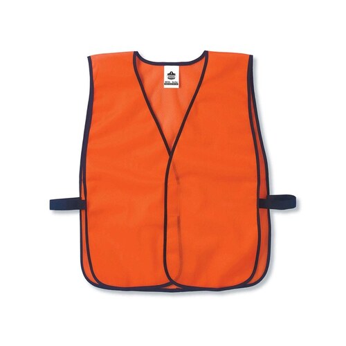 8010HL High-Visibility Orange Universal Polyester Mesh High-Visibility Vest
