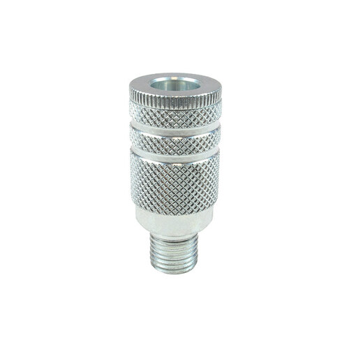 Coupler - 1/4" MPT Thread - Plated Steel