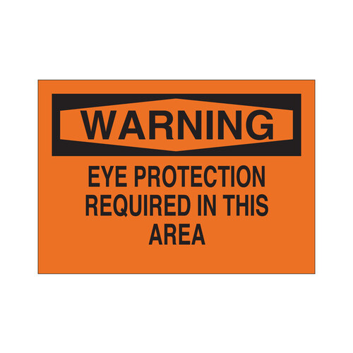 B-120 Fiberglass Reinforced Polyester Rectangle Orange PPE Sign - 14" Width x 10" Height