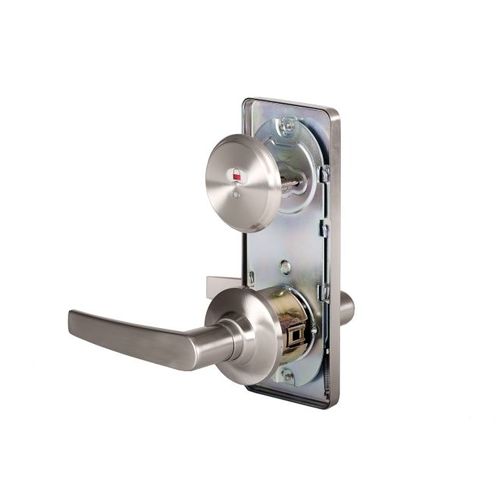 Interconnected Indicator Lock with 2-3/4" Narrow Square Backset and 118F Strike Satin Nickel Finish