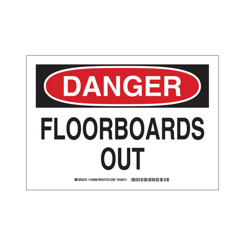 B-555 Aluminum Rectangle White Construction Site Sign - 10" Width x 7" Height