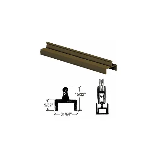 CRL 3255047 Brite Bronze Aluminum Single Bottom Rail 144" Length