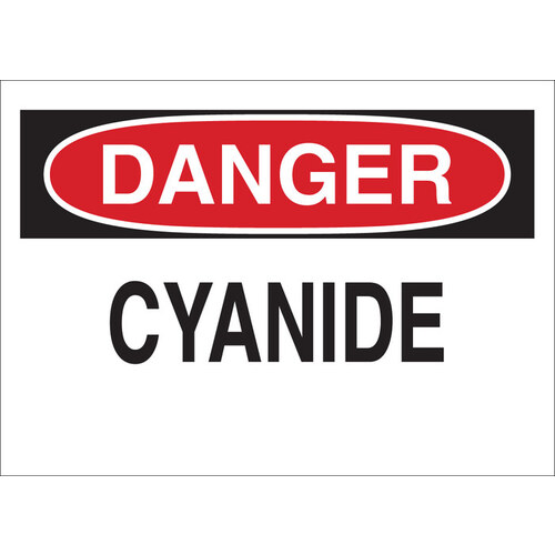 B-401 Polystyrene Rectangle White Chemical Warning Sign - 10" Width x 7" Height