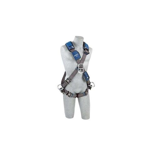 Grey XL Cross-Over Shoulder, Back, Leg Padding Body Harness - Polyester Webbing