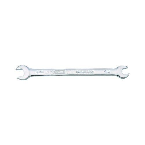 Open End Wrench, SAE, 1/4 x 5/16 in Head, 4-27/32 in L, Polished Chrome