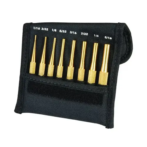 Starrett SB565Z Brass Drive Pin Punch Set - 4" (100mm) Length