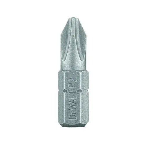 Insert Bit Tip, #2 Drive, Phillips Drive, 1/4 in Shank, Hex Shank, 1 in L, Tool Steel Zinc Phosphate - pack of 2