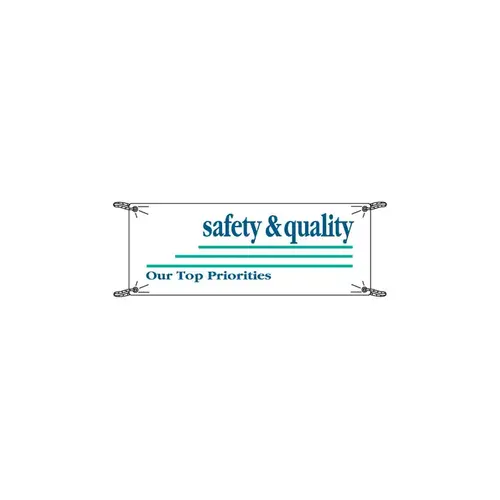 B-450 Vinyl Rectangle White Safety Awareness Sign - 10 ft Width x 3 1/2 ft Height