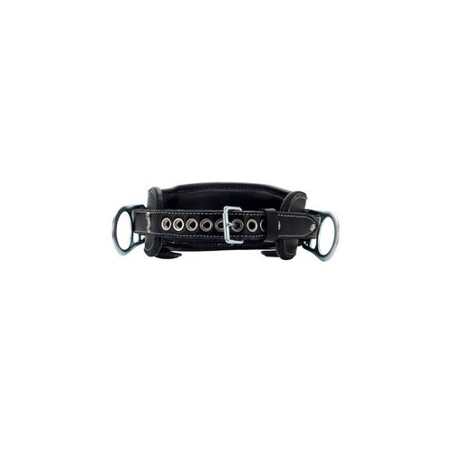 2D Black XL Leather Full-Floating Waist Belt - Linemen Belt - 46 to 54 Waist Sizes