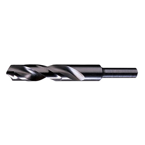 190 1 7/16" Reduced Shank Drill - Radial 118 Point - 3.125" Spiral Flute - Right Hand Cut - 6" Overall Length - High-Speed Steel - 0.5" Shank
