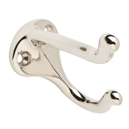 IVES 571A14 Ives Coat and Hat Hook, 9 lb, 2-Hook, Aluminum, Nickel