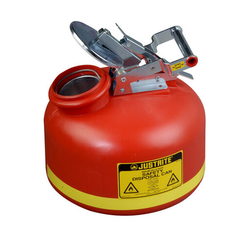 Red HDPE Leak-Proof, Pressure-Relief Vent 2 gal Safety Can - 14 3/4" Height - 12" Overall Diameter