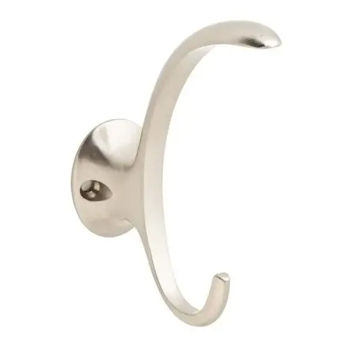 Solid Brass Coat and Hat Hook Satin Nickel Finish