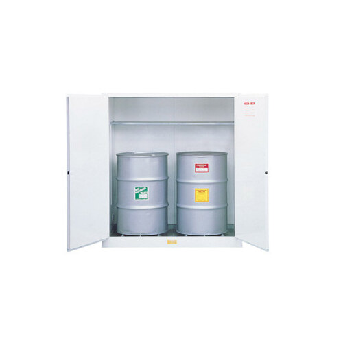 110 gal White Steel Hazardous Material Storage Cabinet - 59" Width - 65" Height - Floor Standing