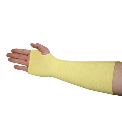 Yellow Kevlar Cut-Resistant Arm Sleeve - 2 Ply - 12" Length