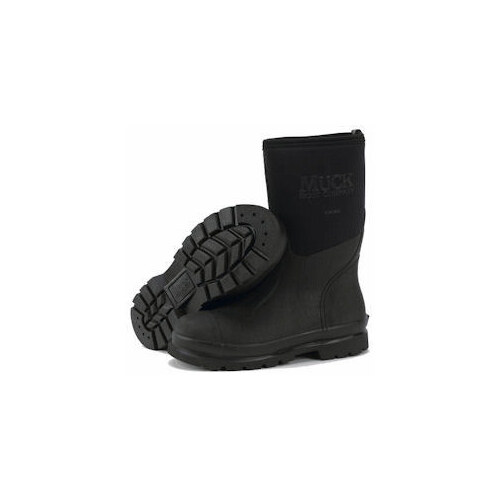 Black 13 Plain Toe Work Boots - 16" Height - Rubber Upper and Rubber Sole