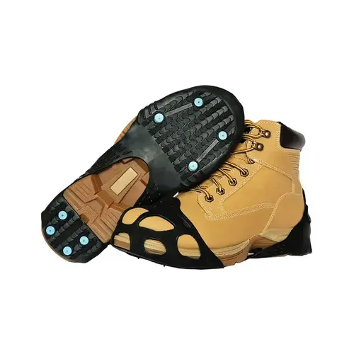 DueNorth V3550370-L Brown Large Traction Overshoes - Rubber Upper and Rubber Sole
