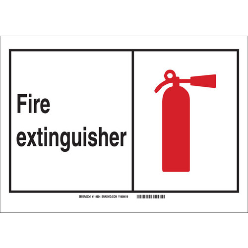 Glo B-347 Polyester / Polystyrene Rectangle Fire Safety Sign - 7" Width x 10" Height - Glow in the Dark