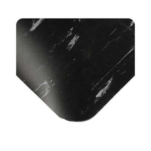 494 Black Marbleized PVC Sponge Base/PVC Surface Textured Anti-Fatigue Mat - 4 ft Width - 60 ft Length