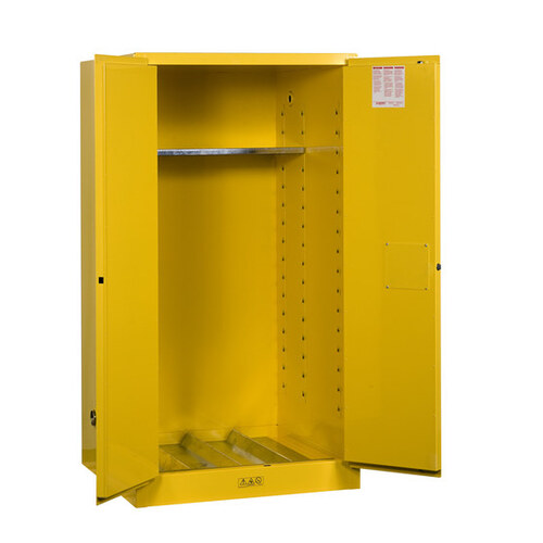 55 gal Yellow Steel Hazardous Material Storage Cabinet - 34" Width - 65" Height - Floor Standing