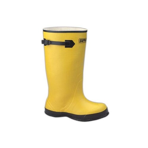 Yellow 12 Waterproof & Rain Overboots/Overshoes - 18" Height - Rubber Upper and Rubber Sole