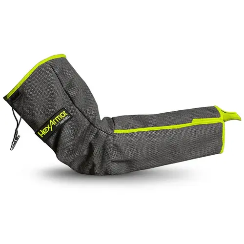 HexArmor AS019S-S (7) AS019S Gray/High-Vis Small SuperFabric Cut-Resistant Arm Sleeve - 20.5" Length
