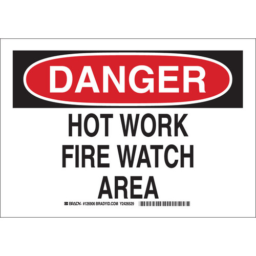 B-401 High Impact Polystyrene Rectangle White Fire Awareness Sign - 10" Width x 7" Height