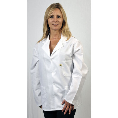 Small White Lapel ESD / Anti-Static Jacket