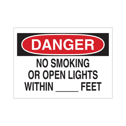 B-555 Aluminum Rectangle White No Smoking Sign - 14" Width x 10" Height