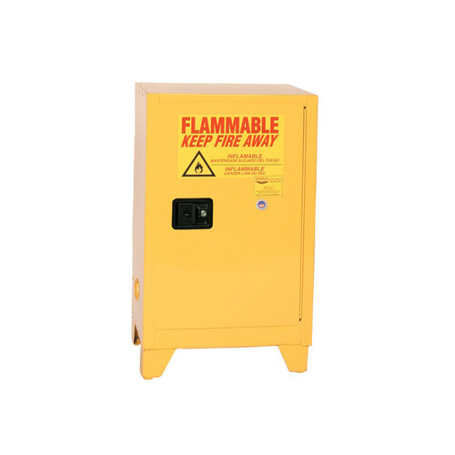 12 gal Yellow Steel Hazardous Material Storage Cabinet - 23" Width - 39" Height - Floor Standing