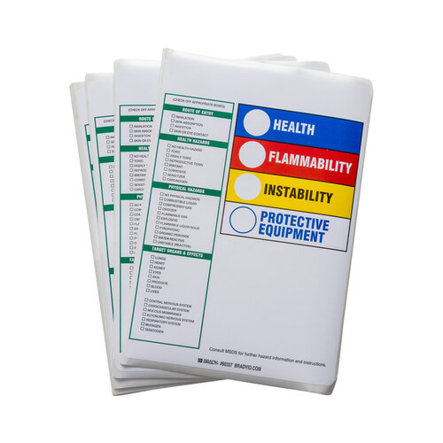Black / Blue / Green / Red / Yellow on White Rectangle Paper Right-To-Know Label - 7 1/4" Width - 10" Height - B-235