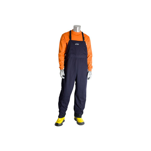 9100-53750 Blue 5XL Ultrasoft Fire-Resistant Overalls - Fits 64 to 66" Chest - 100 cal/cm2 Protection Value ARC Thermal Protection Value 100 cal/cm2 - 32" Inseam