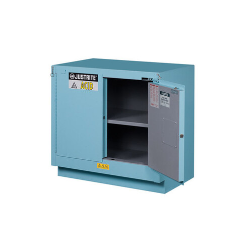 23 gal Blue Steel Hazardous Material Storage Cabinet - 36" Width - 35 3/4" Height