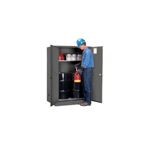 60 gal Gray Steel Hazardous Material Storage Cabinet - 43" Width - 65" Height - Floor Standing