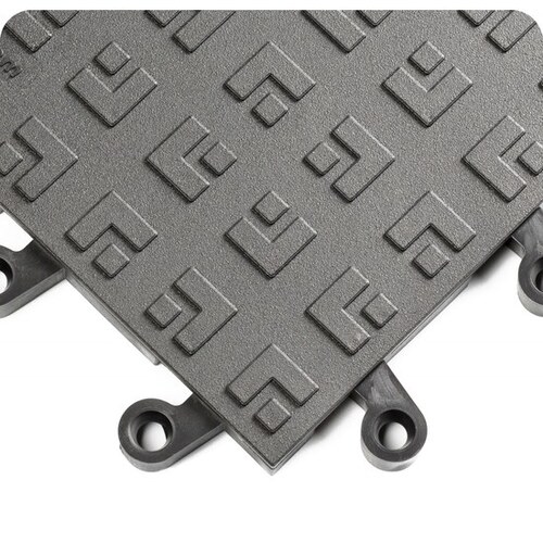 566 Black PVC Anti-Fatigue Modular Mat Tile - 18" Width - 18" Length - pack of 10