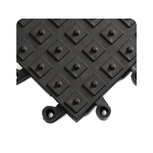 Black PVC Raised Squares Anti-Slip Mat - 42" Width - 84" Length