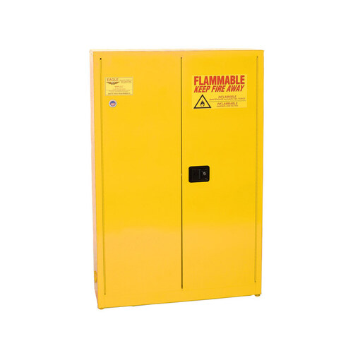 30 gal Yellow Steel Hazardous Material Storage Cabinet - 43" Width - 65" Height