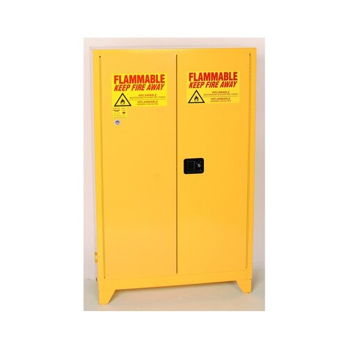 45 gal Yellow Steel Hazardous Material Storage Cabinet - 43" Width - 69" Height - Floor Standing