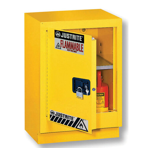 15 gal Yellow Steel Hazardous Material Storage Cabinet - 24" Width - 35 3/4" Height - Floor Standing