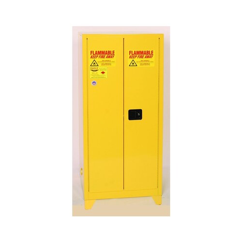 60 gal Yellow Steel Hazardous Material Storage Cabinet - 31 1/4" Width - 69" Height - Floor Standing