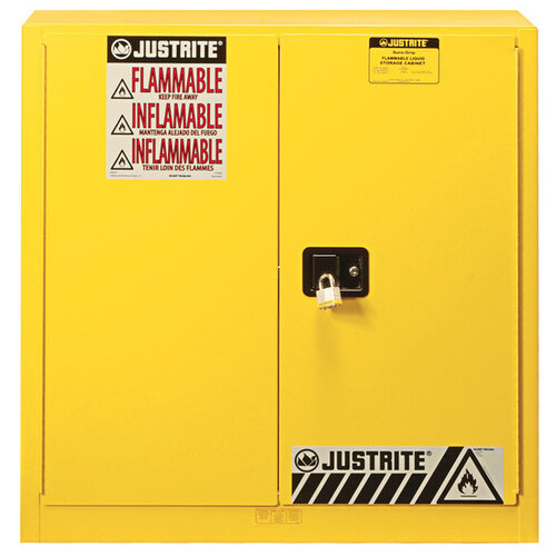 40 gal Yellow Steel Hazardous Material Storage Cabinet - 43" Width - 44" Height