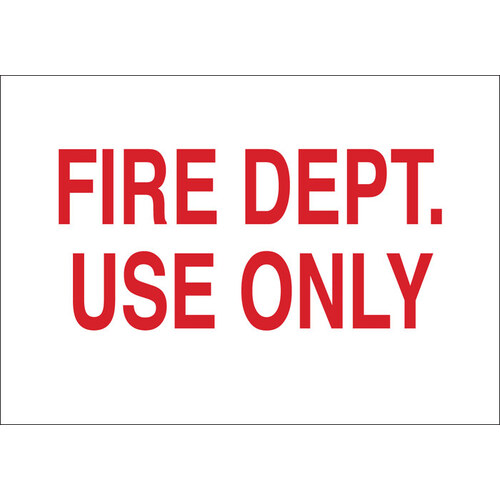 B-401 High Impact Polystyrene Rectangle White Fire Department Sign - 14" Width x 10" Height