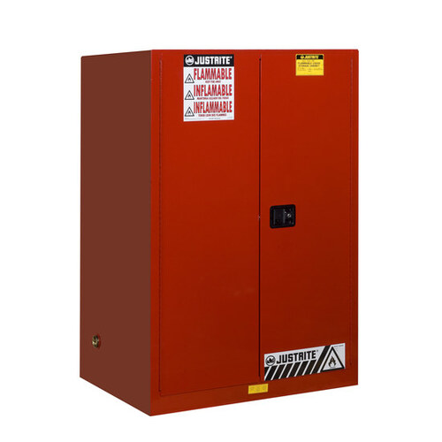 90 gal Red Steel Hazardous Material Storage Cabinet - 43" Width - 65" Height - Floor Standing