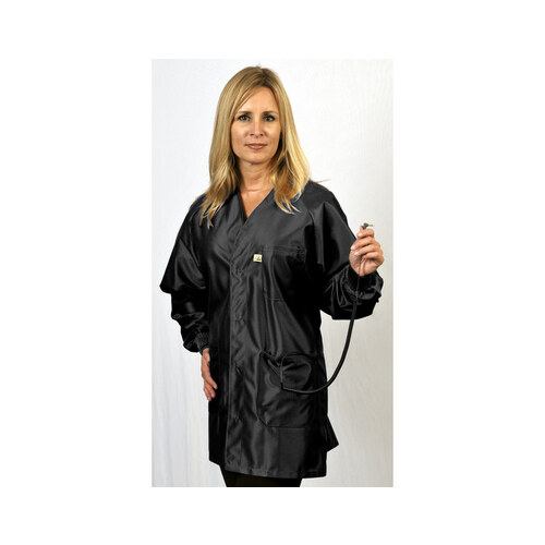 Tech Wear HOJ93C Large Black VNeck ESD / AntiStatic Jacket 93C