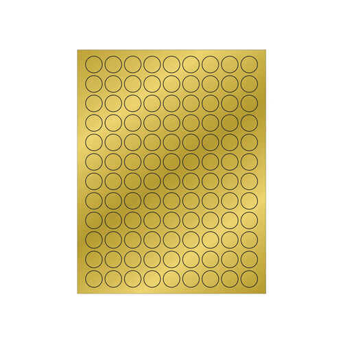 Tape Logic LL215GD Gold Permanent Acrylic Circle Laser Labels 3/4