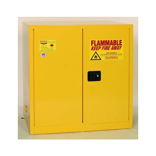 60 gal Yellow Steel Hazardous Material Storage Cabinet - 43" Width - 44" Height - Bench Top